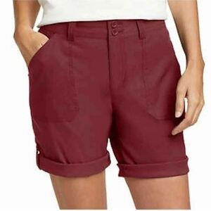 NWT Eddie Bauer  Red Bermuda Shorts Tailored Cotton Blend ~14
